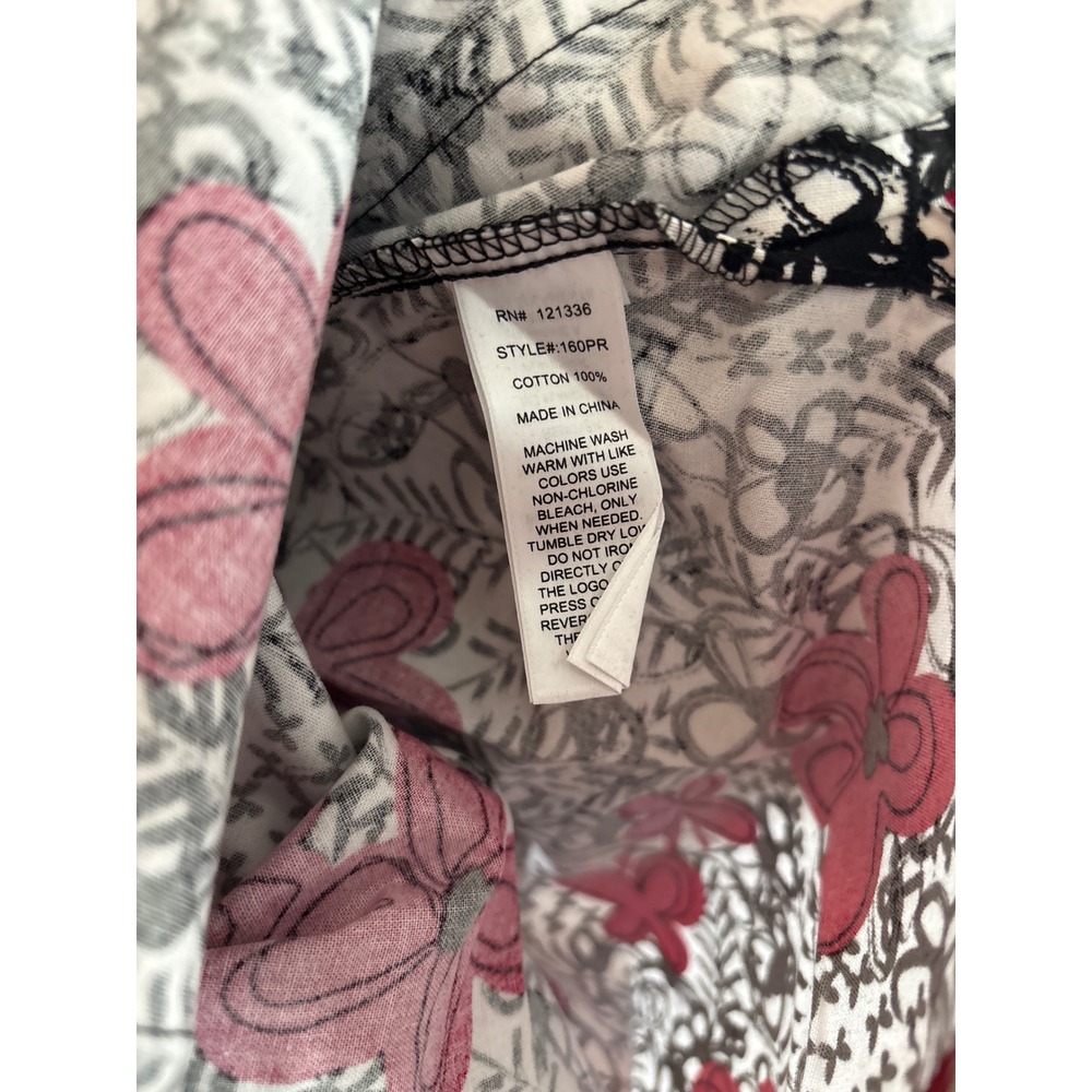 Koi by Kathy Peterson Red Floral Scrub Top XS NWT Cotton Medical Uniform 160PR - Picture 4 of 4